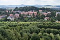 Blick vom Hutberg – im Hintergrund das Zittauer Gebirge mit der Lausche