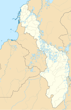 Mapa konturowa Bolívar, u góry po lewej znajduje się punkt z opisem „CTG”