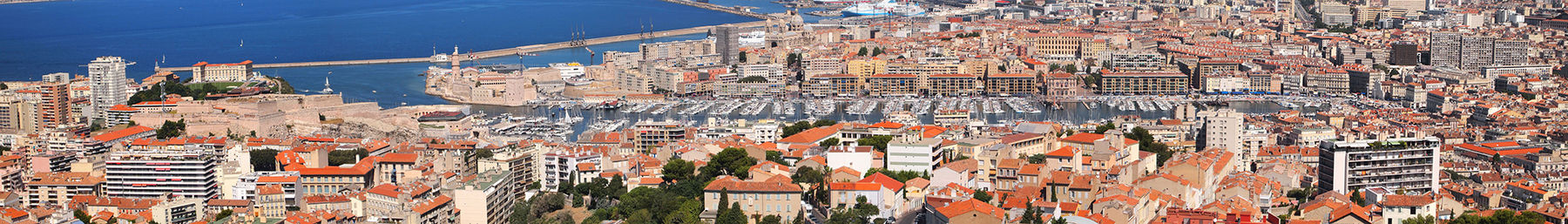 View from church Notre-Dame de la Garde towards Old Port