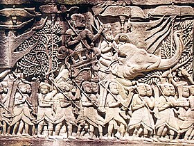 Relief (war scene with a war elefant)