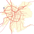 Español: Mapa de las principales calles de la ciudad de Santiago. Se señala también el aeropuerto. English: Map of the main streets of the city of Santiago. The airport is also drawn.