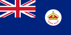 Estandarte Azul de Terra Nova, bandeira do governo colonial de 1870 a 1904.