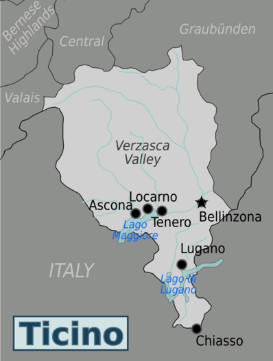 Map of Ticino