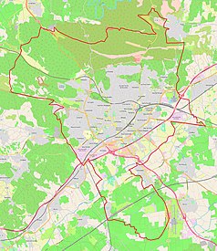 Mapa konturowa Nîmes, na dole po prawej znajduje się punkt z opisem „FNI”