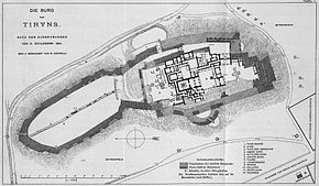 Plan der Burg von Tiryns