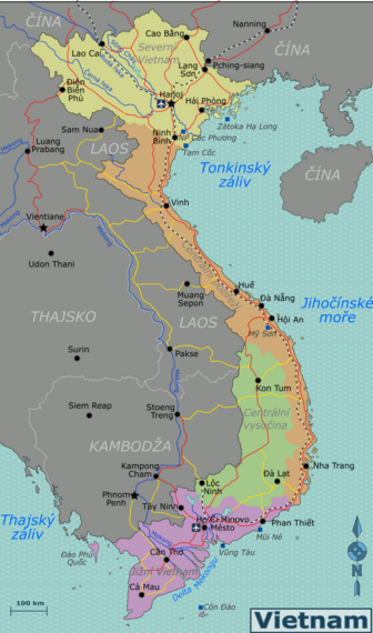 Mapa Vietnamu