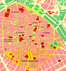 Barrio de Sant Francesc, distrito de Ciutat vella (Valencia)