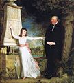 Hugh Douglas Hamilton, Frederick Hervey, Bishop of Derry and Fourth Earl of Bristol (1730 – 1803) with his Granddaughter Lady Caroline Crichton (1779-1856), in the Gardens of the Villa Borghese in Rome, Nationalgalerie Dublin