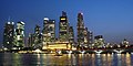 The skyline of the Central Business District at dusk