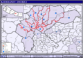 Map displaying Village Development Committees in Kathmandu District, Katmandu/Katmandú (Motto: Il-wirt tiegħi, il-kburija tiegħi, Kathmandu tiegħi)