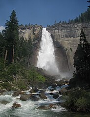 Just below the falls along the Merced River