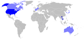 Mapa rozšíření jazyka