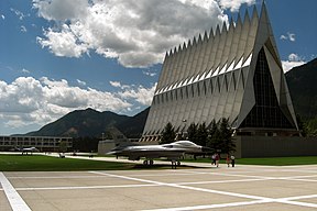 The Cadet Chapel at the United States Air Force Academy near Colorado Springs.