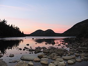 Jordan Pond at sunset