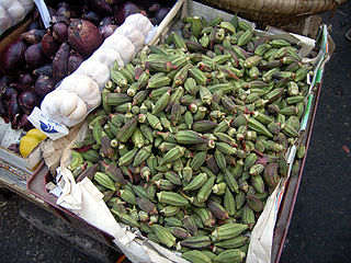 Okra auf dem Obst- und Gemüsebasar in Kairo