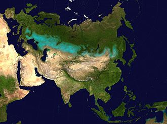 Eurasian steppe belt (turquoise)