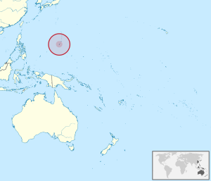 Karte von Ozeanien mit eingezeichneter Lage von Guam