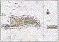 Hispaniola, bejn it-tarf tal-punent ta' Kuba u l-gżira ta' Puerto Rico (madwar 1639).