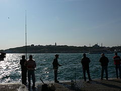 Fishermen near Galata Bridge, Istanbul