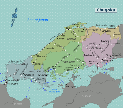 Map of Chugoku