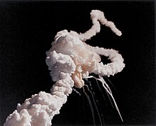 Exploding space shuttle