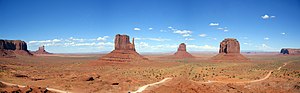 Monument Valley in southeastern Utah. This area was used to film many Hollywood Westerns.