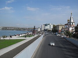 Vista del lungofiume di Irkutsk