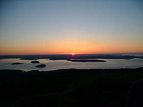 Coastline at sunrise from Cadillac Mountain