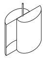 Schematic drawing of a two-scoop Savonius turbine.