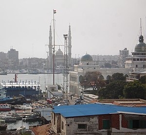 Port Fuad as seen across the Suez Canal from Port Said.