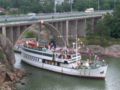 SS Ukkopekka goes under the Ukkopekka bridge.