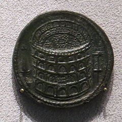 Sestertius of Titus celebrating the inauguration of the Colosseum (minted 80 AD)