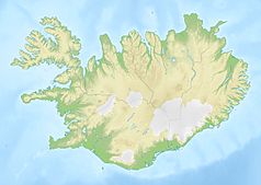 Mapa konturowa Islandii, na dole nieco na prawo znajduje się punkt z opisem „Park Narodowy Vatnajökull”