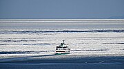 流氷と網走流氷観光砕氷船「おーろら2」（2016年3月）