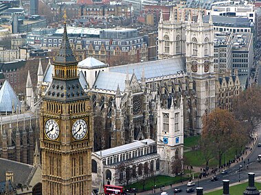 Vista de dentro do London Eye para o nordeste