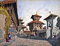 Bhaktapur Durbar Square, il-kumpless tal-palazz irjali, fl-1854,