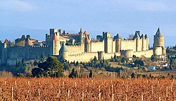 Uitsig oor die Cité de Carcassonne