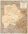 English: Map of Botswana in English. Македонски: Карта на Боцвана на англиски.