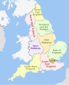 Map of the 9 regions of England