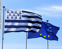 The Breton and European flags