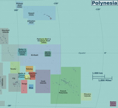 ポリネシアの地図