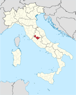 Map with the province of Terni in Italy