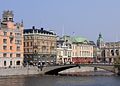 View of Riksbron, showing Rosenbad, Sagerska palatset and Stockholm Opera