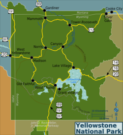 Parco nazionale di Yellowstone - Localizzazione