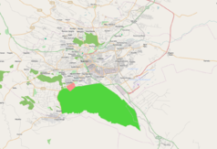 Mapa konturowa Nairobi, blisko centrum na lewo znajduje się punkt z opisem „WIL”