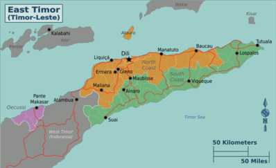 東ティモールの地図