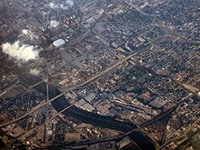 Una fotografía aérea del centro de Indianápolis