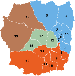 Mappa divisa per regioni