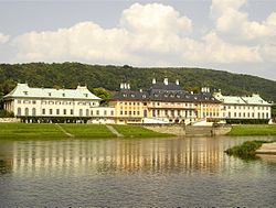 Pillnitz Castle and river Elbe