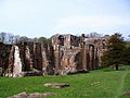 The abbey viewed from the south-east including the reredorter